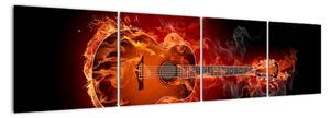 Obraz horiace gitara (Obraz 160x40cm)