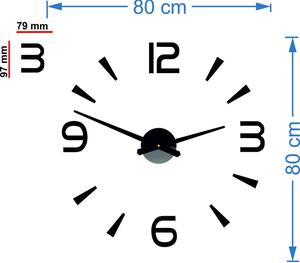 Sentop - Nástenne hodiny nalepovacie 2D PLEXI STORE P030 i silver