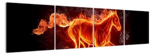Obraz horiace kôň (Obraz 160x40cm)