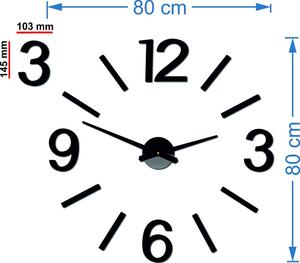 Stylesa - Moderné Nástenné hodiny MONIKA X0067 3D i čierne