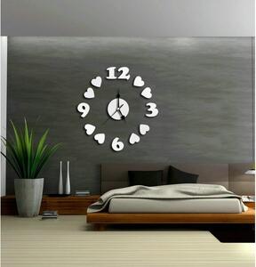 SENTOP Moderné nalepovacie nástenné hodiny na stenu SRDIEčKA IA065S biele
