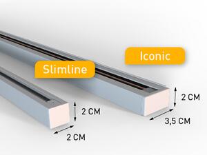 Moderný koľajnicový systém s 6 bodovými svetlami a 4 závesnými svetlami biely 1-fázový - Slimline Uzzy Keno