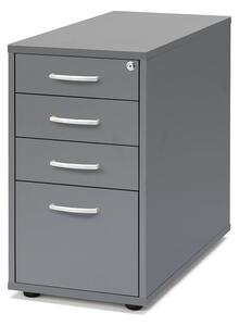 Kancelársky kontajner FLEXUS, 4 zásuvky, 720x400x800 mm, šedý