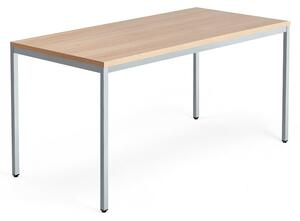 Kancelársky pracovný stôl QBUS, 1600x800 mm, dub/strieborná
