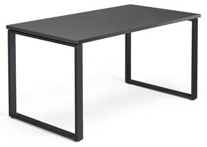 Kancelársky pracovný stôl QBUS, O-rám, 1400x800 mm, čierna/čierna