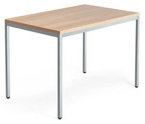 Kancelársky pracovný stôl QBUS, 1200x800 mm, dub/strieborná