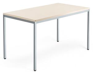 Kancelársky pracovný stôl QBUS, 1400x800 mm, breza/strieborná