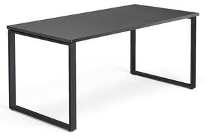 Kancelársky pracovný stôl QBUS, O-rám, 1600x800 mm, čierna/čierna