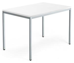 Kancelársky pracovný stôl QBUS, 1200x800 mm, biela/strieborná