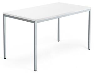Kancelársky pracovný stôl QBUS, 1400x800 mm, biela/strieborná