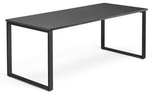 Kancelársky pracovný stôl QBUS, O-rám, 1800x800 mm, čierna/čierna