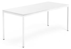Kancelársky pracovný stôl QBUS, 1800x800 mm, biela/biela