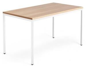 Kancelársky pracovný stôl QBUS, 1400x800 mm, dub/biela