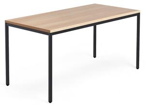 Kancelársky pracovný stôl QBUS, 1600x800 mm, dub/čierna