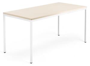 Kancelársky pracovný stôl QBUS, 1600x800 mm, breza/biela