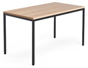 Kancelársky pracovný stôl QBUS, 1400x800 mm, dub/čierna