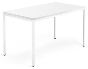 Kancelársky pracovný stôl QBUS, 1400x800 mm, biela/biela