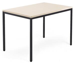 Kancelársky pracovný stôl QBUS, 1200x800 mm, breza/čierna
