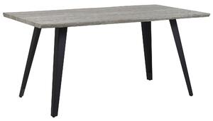 Jedálenský stôl Sivá drevená doska 160 x 90 cm, čierna kovová noha, kuchyňa