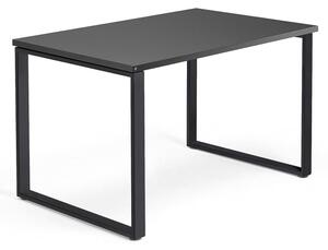 Kancelársky pracovný stôl QBUS, O-rám, 1200x800 mm, čierna/čierna
