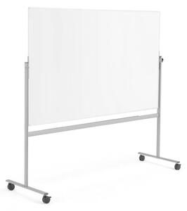 Biela magnetická tabuľa s kolieskami DORIS, obojstranná, 2000x1200 mm