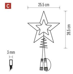EMOS Štandard LED spojovacia vianočná hviezda KIFO 28,5 cm teplá biela