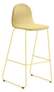 Barová stolička GANDER, s klzákmi, výška sedu 790 mm, čalúnená, horčicová