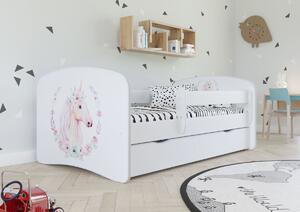 Detská posteľ Ourbaby Flowery Unicorn biela 140x70 cm