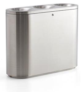 Odpadkový kôš na triedenie odpadu Clark, 3x48 L, nerez