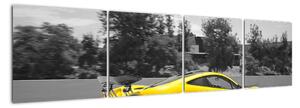Žlté športové auto - obraz (Obraz 160x40cm)