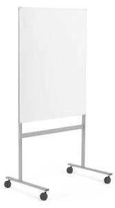 Biela magnetická tabuľa s kolieskami DORIS, 1000x1200 mm