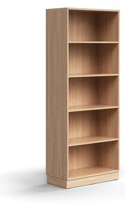 Knižnica QBUS, 4 police, so soklom, 2020x800x400 mm, dub
