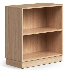 Knižnica QBUS, 1 polica, so soklom, 868x800x400 mm, dub