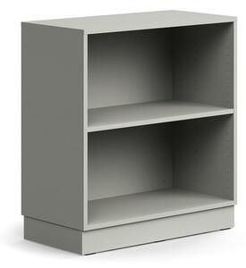 Knižnica QBUS, 1 polica, so soklom, 868x800x400 mm, svetlošedá