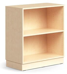 Knižnica QBUS, 1 polica, so soklom, 868x800x400 mm, breza