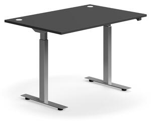 Výškovo nastaviteľný stôl FLEXUS, rovný, 1200x800 mm, strieborný rám, šedá