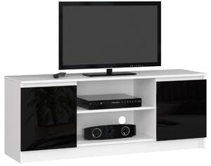 Ak furniture TV stolík Beron 140 cm čierny lesk/biely