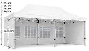 TRENDIE Hliníkový nožnicový stan 3x4,5m biely