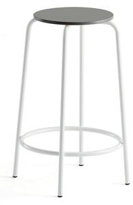 Barová stolička TIMMY, biely rám, tmavošedý sedák, V 630 mm