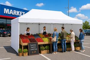 TRENDIE Hliníkový nožnicový stan 3x4,5m biely
