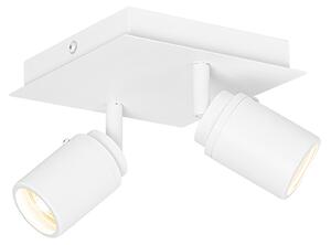 Inteligentné kúpeľňové bodové svietidlo biele štvorcové 2-svetelné IP44 vrátane 2 Wifi GU10 50mm - Ducha