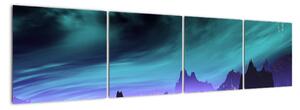 Abstraktný obraz hôr (Obraz 160x40cm)