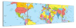 Mapa sveta - obraz (Obraz 160x40cm)