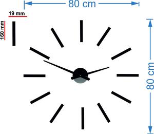 STYLESA Moderné nástenné hodiny paličky 2D plexi MIRROR X0038 čierne