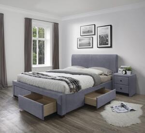 Halmar Posteľ MODENA 3 so zásuvkami 160x200 sivá