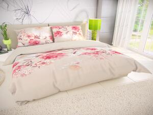 Posteľná bielizeň bavlna Tanea béžová/ružová Veľkosť: jednolôžko 140x200cm + 70x90cm
