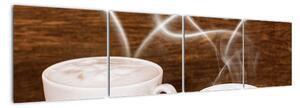 Kávové šálky - obrazy (Obraz 160x40cm)