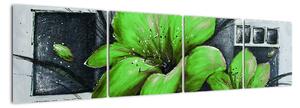 Obraz zelené kvety (Obraz 160x40cm)