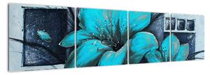Obraz modré kvety (Obraz 160x40cm)