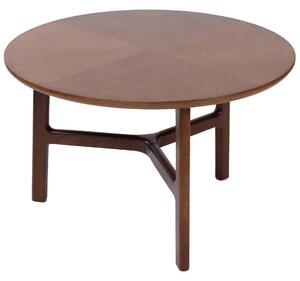 BELLUNO Prírodný orech (tmavohnedá) - DREVENÝ KONFERENČNÝ STOLÍK Ø65 cm OKRÚHLY MODERN CLASSIC